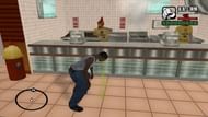 CJ pukes when he eats too much (Image via Rockstar Games)